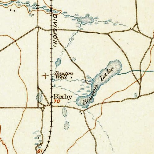 Map showing the location of the Bouton well and Bouton Lake