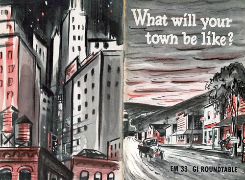 World War 2 guide showing urban and rural neighborhoods