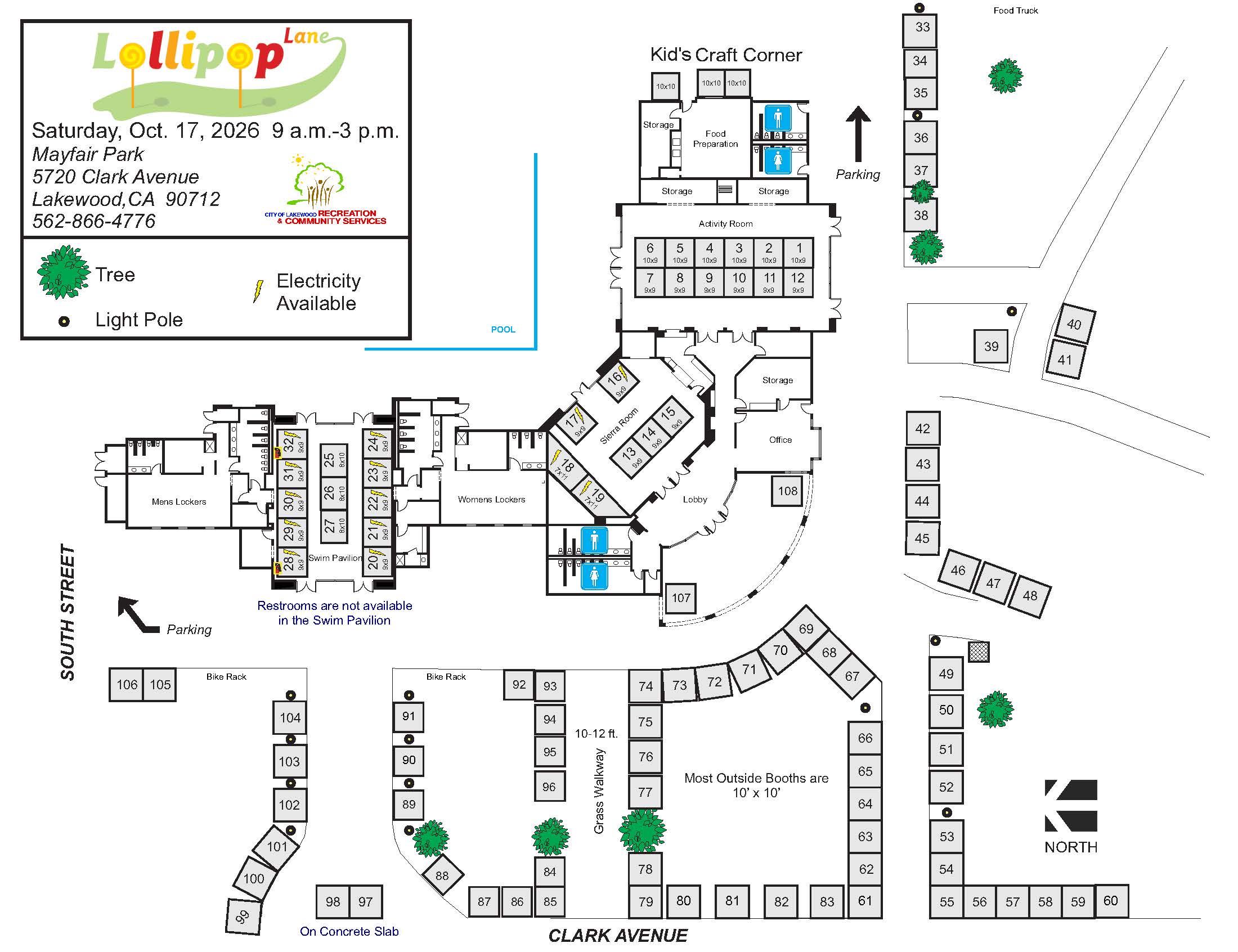 Lollipop Lane craft booth location map