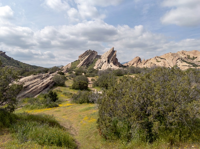 Chaparral and tall rocks in the high desert