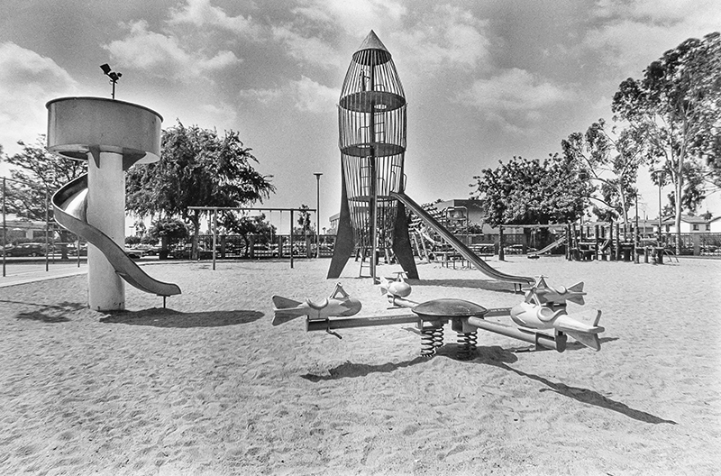 Bloomfield Park playground with iconic rocket