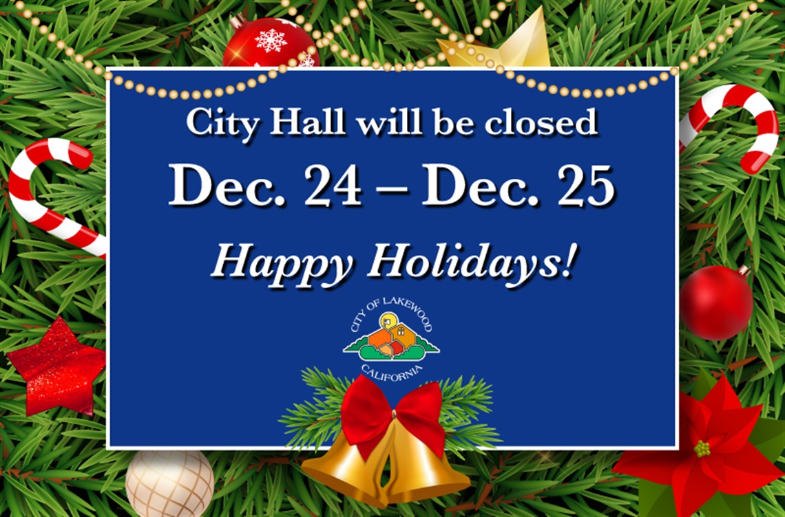 city Hall closed Dec. 24-25