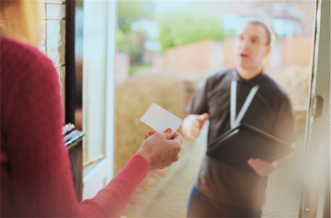 Solicitor at door 