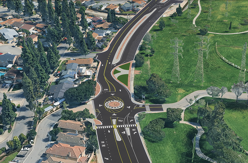 Studebaker road roundabout rendering