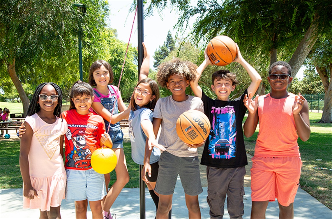 Smiling kids at summer day camp